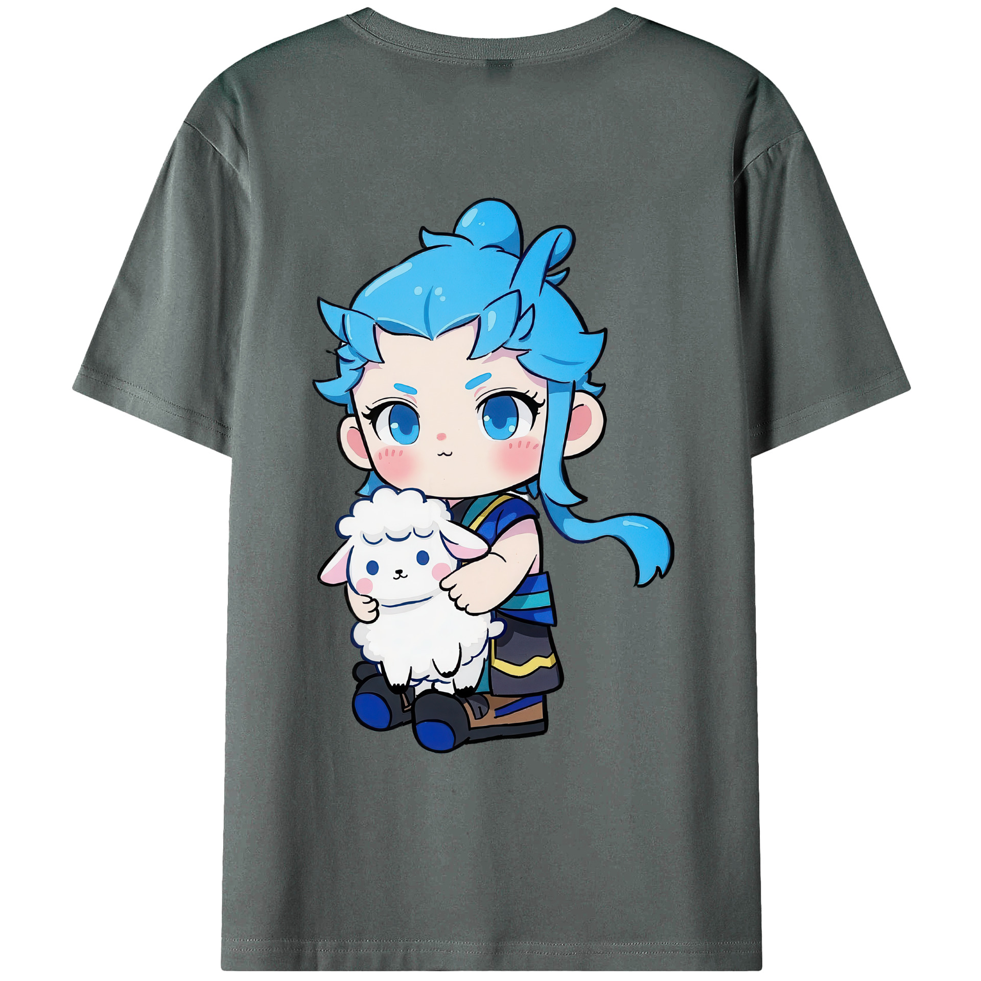 （画像用） Ne Zha 2 ナタ 魔童の大暴れ 綿100％ メンズ半袖Tシャツ（バックプリント） 通気性